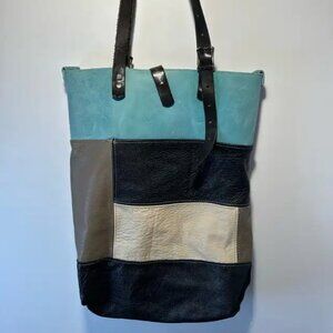 Multicolor Patchwork Leather Tote Bag